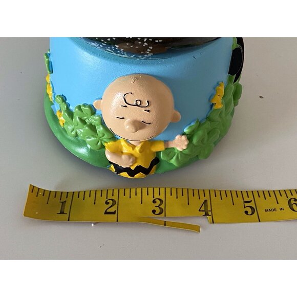Peanuts Snoopy Woodstock Charlie Brown Musical Snow Globe St Patricks Day No Tag - Picture 13 of 15